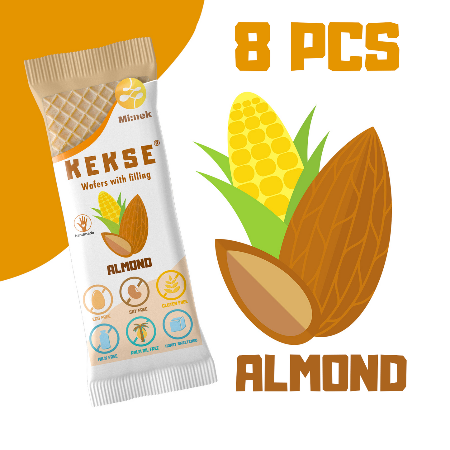 KEKSE ALMOND (Wafers with filling) 8 pcs