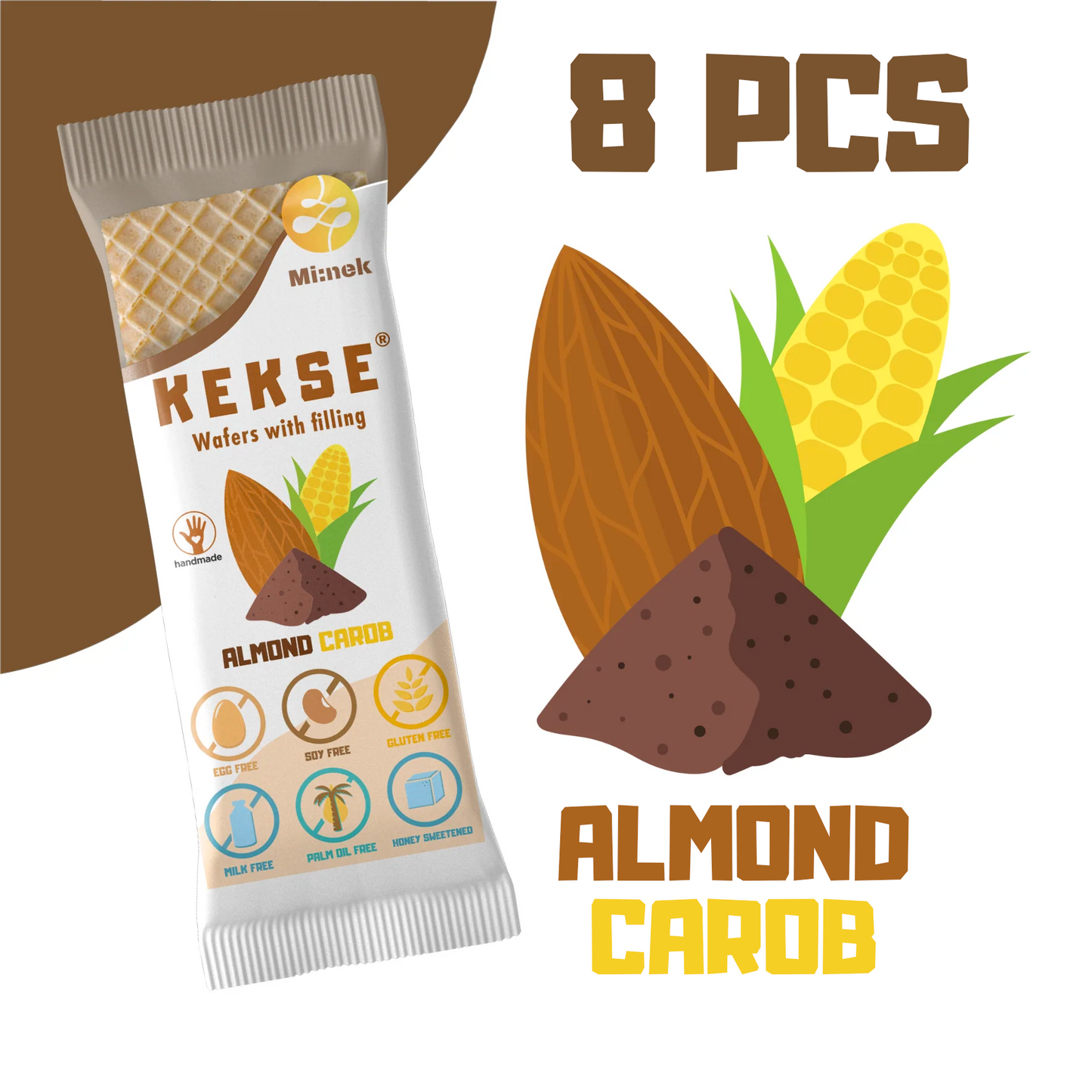 KEKSE ALMOND-CAROB (Wafers with filling) 8 pcs