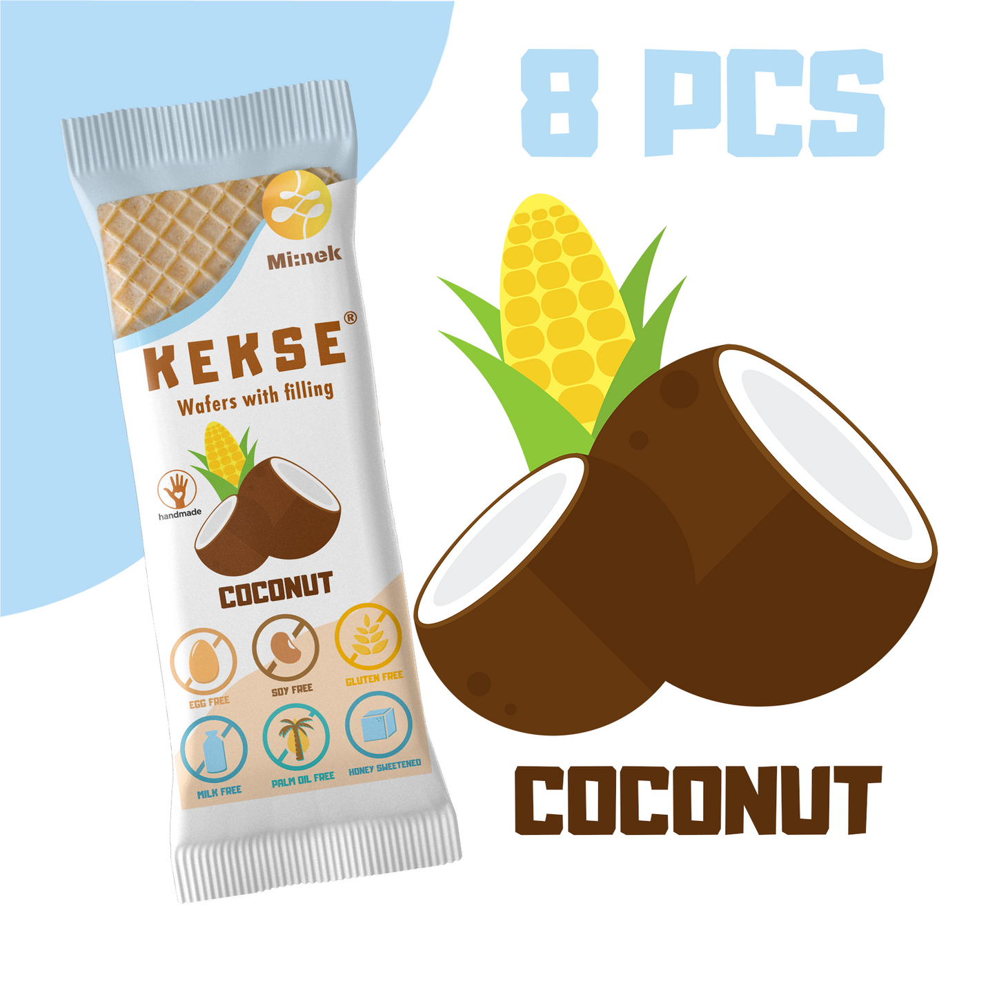 KEKSE COCONUT (Wafers with filling) 8pcs